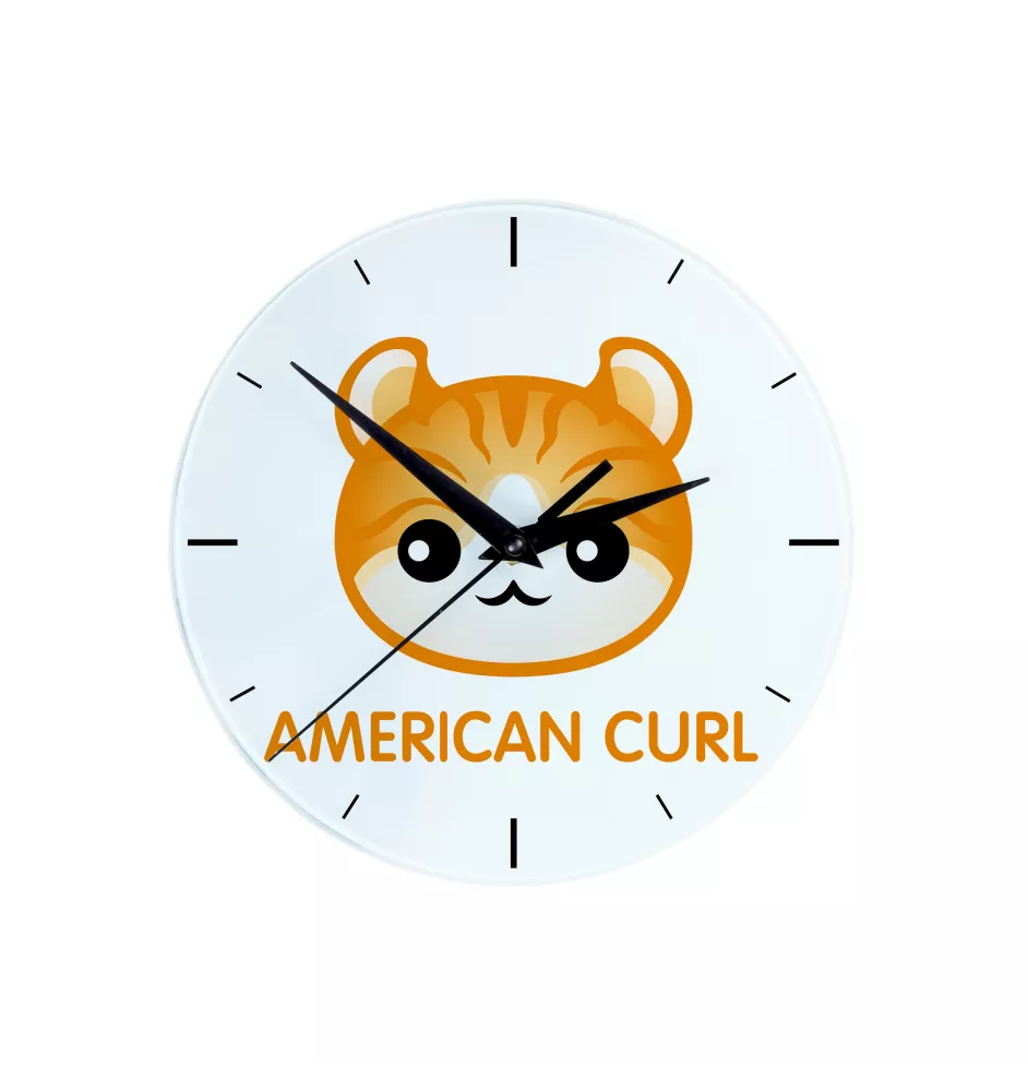 American Curl - horloge MDF avec graphisme et logo de la marque Art-Dog