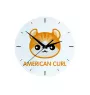 American Curl - horloge MDF avec graphisme et logo de la marque Art-Dog