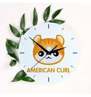 American Curl - horloge MDF avec graphisme et logo de la marque Art-Dog