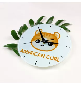 American Curl - horloge MDF avec graphisme et logo de la marque Art-Dog
