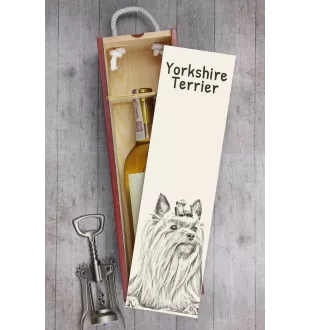 Yorkshire Terrier, Yorkie - wine box with a dog, alcohol box with graphics, personalized gift box from the Art-Dog brand