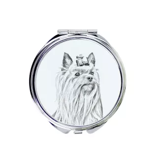 Yorkshire Terrier, Yorkie - Pocket mirror with a dog, personalized mirror for a purse, compact mirror with Art-Dog brand print.