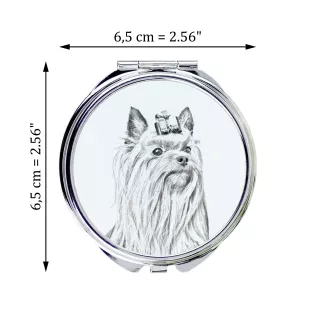 Yorkshire Terrier, Yorkie - Pocket mirror with a dog, personalized mirror for a purse, compact mirror with Art-Dog brand print.