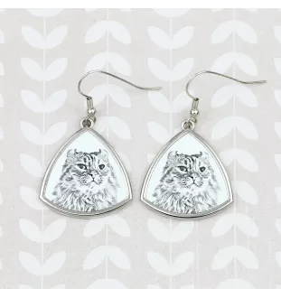 American Curl Katze - Katzenohrringe, hängende Ohrringe mit Bild, personalisierter Schmuck mit dem Aufdruck der Marke Art-Dog