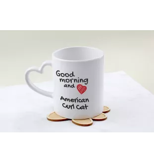 Amerykański curl kubek z kotem good morning serce Art-Dog