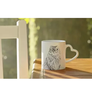 American Curl - tasse avec un chat, une tasse adorable avec une anse en forme de cœur, un cadeau universel de la marque Art-Dog