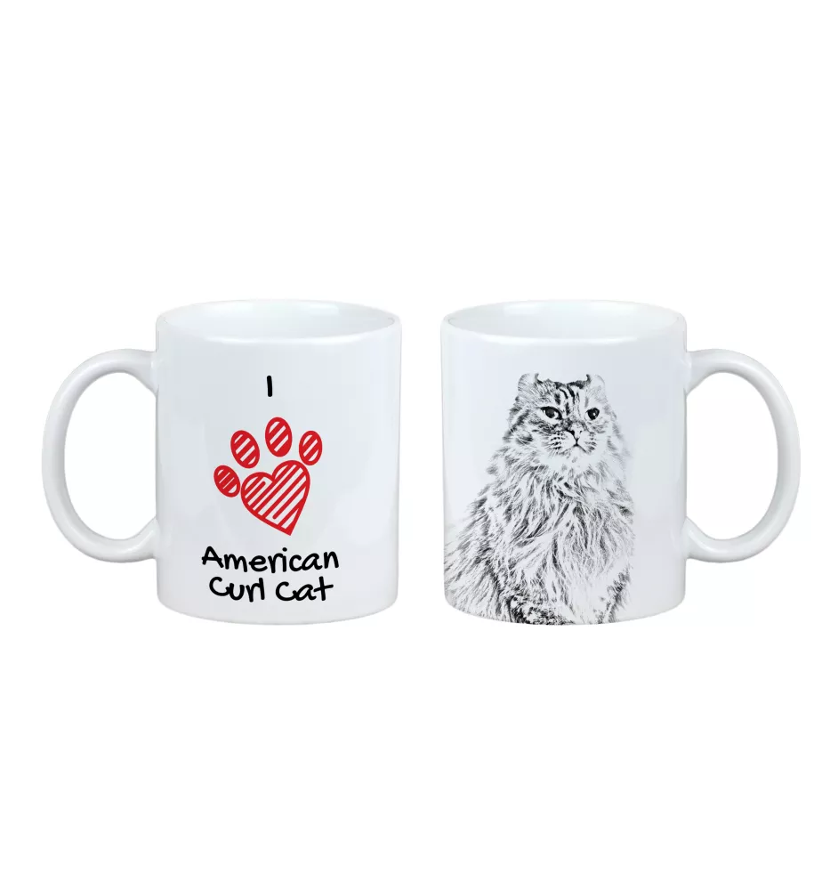 American Curl - tasse avec un chat, une tasse adorable avec une illustration, un cadeau avec votre photo de la marque Art-Dog