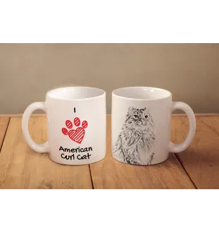American Curl - tasse avec un chat, une tasse adorable avec une illustration, un cadeau avec votre photo de la marque Art-Dog