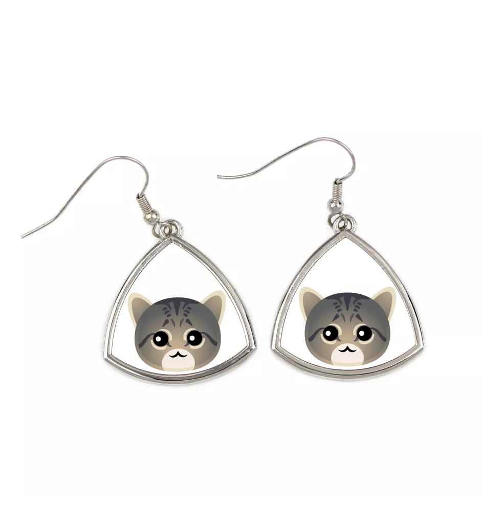 Asian Tabby - elegant metal earrings as a gift from the Art-Dog brand