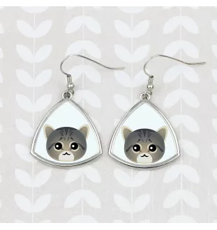 Asian Tabby - elegant metal earrings as a gift from the Art-Dog brand