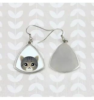 Asian Tabby - elegant metal earrings as a gift from the Art-Dog brand