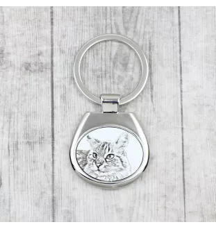 Balinais gauche - porte-clés avec un chat, porte-clés imprimé, breloque personnalisée de la marque Art-Dog