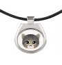 Tabby asiatique - collier pendentif avec une illustration sur une chaîne en cuir de la marque Art-Dog