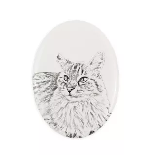 Balinese links - Gedenktafel mit einem Foto einer Katze, Grabplatte mit Druck, personalisierte ovale Platte der Marke Art-Dog