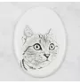 Américain à poil court - une plaque commémorative avec une photo de chat, une plaque funéraire avec une impression, une plaque ovale personnalisée de la marque Art-Dog