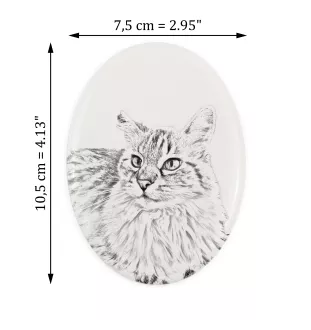 Balinese left - commemorative plaque with a cat photo, tombstone with a print, personalized oval plaque from the Art-Dog brand