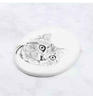 Amerikanisch Kurzhaar - Gedenktafel mit einem Foto einer Katze, Grabplatte mit Druck, personalisierte ovale Platte der Marke Art-Dog