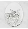 Balinese left - commemorative plaque with a cat photo, tombstone with a print, personalized oval plaque from the Art-Dog brand
