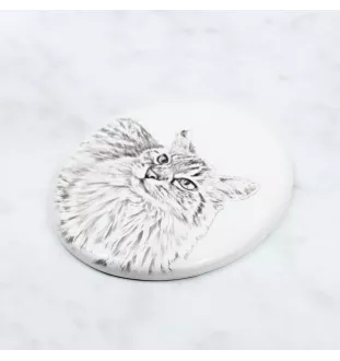 Balinese left - commemorative plaque with a cat photo, tombstone with a print, personalized oval plaque from the Art-Dog brand