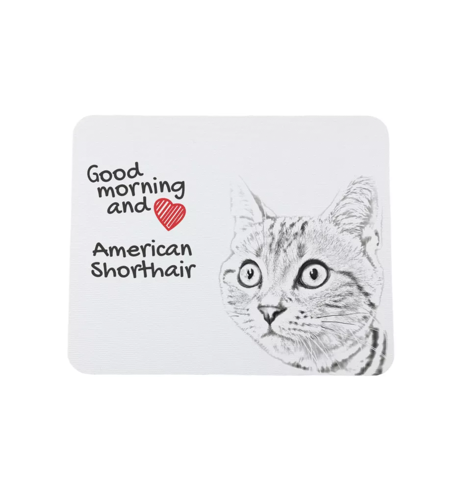 American Shorthair - mouse pad with print, personalized cat pad, unique gadget for an office worker from the Art-Dog brand
