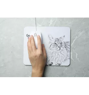 Balinese links - Mauspad mit Druck, personalisiertes Mauspad mit Katze, einzigartiges Gadget für Büroangestellte von Art-Dog.