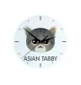 Asiatische Tabby - MDF-Uhr mit Grafik und Logo der Marke Art-Dog