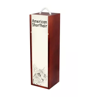 Amerikanisch Kurzhaar - Weinbox mit Katze, Alkoholbox mit Grafik, personalisierte Geschenkbox der Marke Art-Dog
