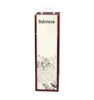 Balinese links - Weinbox mit Katze, Alkoholbox mit Grafik, personalisierte Geschenkbox der Marke Art-Dog