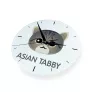 Asian Tabby - MDF clock with graphics and the Art-Dog brand name