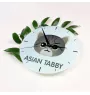 Asian Tabby - MDF clock with graphics and the Art-Dog brand name