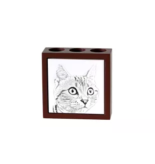 Américain à poil court - porte-stylo avec un chat, organiseur de bureau avec impression, décoration de bureau personnalisée de la marque Art-Dog