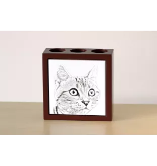 Amerikanisch Kurzhaar - Stifthalter mit Katze, Schreibtischorganizer mit Aufdruck, personalisierte Schreibtischdekoration von der Marke Art-Dog