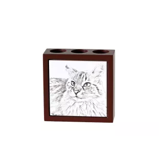 Balinese links - Stifthalter mit Katze, Schreibtischorganizer mit Aufdruck, personalisierte Schreibtischdekoration von der Marke Art-Dog