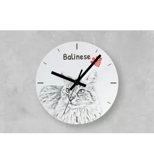 Balinese links - Wanduhr mit Katze, Regal Uhr mit Druck, personalisierte Hausdekoration von Art-Dog.