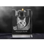 Amerikanisch Kurzhaar - Kerzenhalter mit Katzenfoto, Teelichthalter aus Kristall, personalisiertes Geschenk der Marke Art-Dog