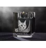 Américain à poil court - Bougeoir avec photo de chat, porte bougie en cristal, cadeau personnalisé par la marque Art-Dog
