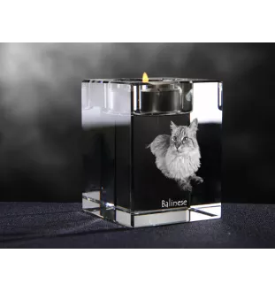 Kot balijski świecznik kryształowy z kotem Art-Dog