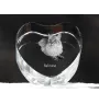 Balinese left - crystal clock with a picture of a cat, heart-shaped shelf clock, personalized standing clock by Art-Dog brand