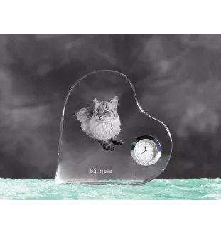 Kot balijski zegar w kształcie serca z kotem Art-Dog