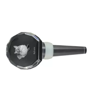 Balinais gauche - Bouchon de bouteille en cristal avec chat, bouchon de vin unique avec photo, cadeau personnalisé pour sommelier par la marque Art-Dog