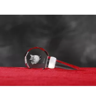 Balinese links - Kristallflaschenverschluss mit Katze, einzigartiger Weinverschluss mit Foto, personalisiertes Geschenk für Sommelier der Marke Art-Dog