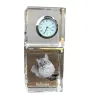 Balinais gauche - montre en cristal avec photo, photo de chat dans le cristal, horloge de bureau personnalisée de la marque Art-Dog