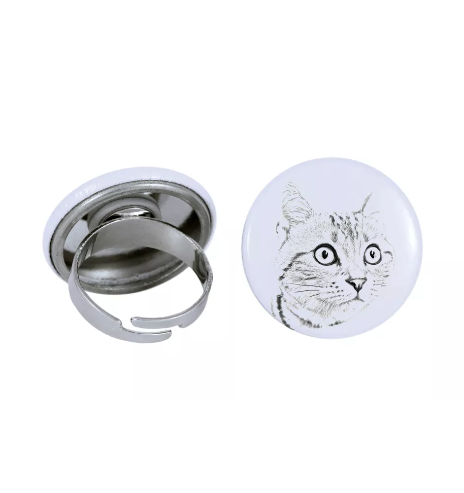 Américain à poil court - une bague unique, faite à la main, bijoux pour femmes de la marque Art-Dog