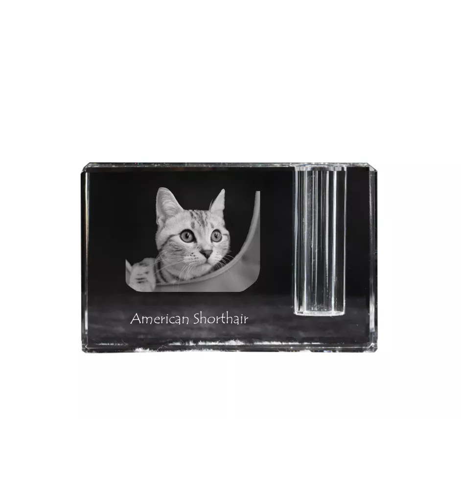 Amerykański krótkowłosy penholder kryształowy z kotem Art-Dog