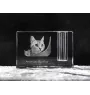 Amerikanisch Kurzhaar - Stifthalter, Kristallorganizer mit Katzenfoto, einzigartige Schreibtischdekoration der Marke Art-Dog