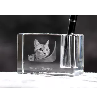 Amerykański krótkowłosy penholder kryształowy z kotem Art-Dog