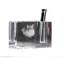 Balinese left - Pen stand, crystal organiser with cat photo, unique desk decoration by Art-Dog brand