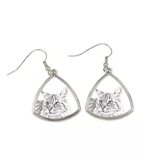 Balinais gauche - boucles d'oreilles avec un chat, boucles d'oreilles pendantes avec une image, bijoux personnalisés avec l'impression de la marque Art-Dog