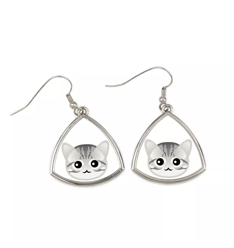 American Shorthair - elegant metal earrings as a gift from the Art-Dog brand