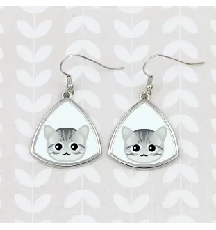 Américain à poil court - élégantes boucles d'oreilles en métal en cadeau de la marque Art-Dog